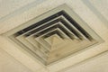 Air duct in square shape on the office ceiling. Air condition vent modern air conditioner or air vent on ceiling white, Duct for Royalty Free Stock Photo