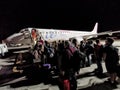 Air Europa airline passengers board the plane for a domestic flight