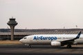 Air Europa airplane at Adolfo Suarez Madrid Barajas Airport Royalty Free Stock Photo