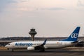 Air Europa airplane at Adolfo Suarez Madrid Barajas Airport Royalty Free Stock Photo