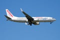 Air Europa Boeing 737-800 EC-ISN passenger plane landing at Madrid Barajas Airport Royalty Free Stock Photo