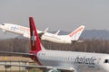 Air Europa Boeing 737-85P aircraft departure from Zurich in Switzerland Royalty Free Stock Photo