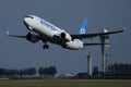 Air Europa Express Embraer jet taking off from Amsterdam Airport, AMS Royalty Free Stock Photo