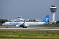 Air Europa Express Embraer jet taking off from Munich Airport, MUC