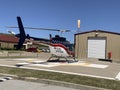 Air Evac Lifeteam, helicopter parked in Henryetta, Oklahoma