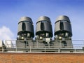 Air exhaust systems on roof top Royalty Free Stock Photo