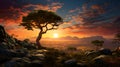 Magical, untouched, Africa at dawn