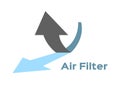 An air filter with bacteria and dust icon