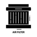 air filter icon, black vector sign with editable strokes, concept illustration Royalty Free Stock Photo