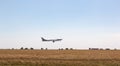 ENGELS, RUSSIA - AUGUST 19, 2017: Air Fleet Day. Military aircraft bomber takes off Royalty Free Stock Photo