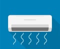 Air flow condition cool background. Air conditioner vent heat flat vector icon Royalty Free Stock Photo