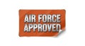 Air force approved emblem with metallic text and orange background Royalty Free Stock Photo