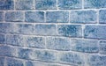Blue Colored Grunge Brick Wall in Diminishing Perspective Royalty Free Stock Photo