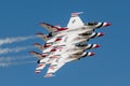 Air force demonstration squadron "Thunderbirds" performing aerobatics during Wasatch Airshow