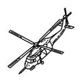 Air Force Fave Hawk Icon. Doodle Hand Drawn or Outline Icon Style