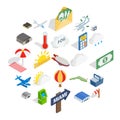 Air force icons set, isometric style Royalty Free Stock Photo