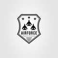 air force or jet plane logo vector illustration design Royalty Free Stock Photo
