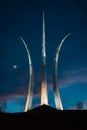 The Air Force Memorial at night, in Arlington, Virginia Royalty Free Stock Photo