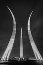 The Air Force Memorial at night, in Arlington, Virginia Royalty Free Stock Photo