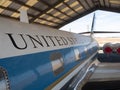 Air Force One Plane at President Lyndon B. Johnson`s Ranch near Johnson City, Texas