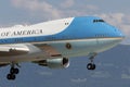 Air Force One about to land at Geneva airport