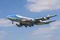 Air Force One with US President Joe Biden landing at London Heathrow Airport, UK