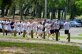 Air Force personnel jogging