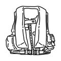 Air Force Pilot Survival Vest Icon. Doodle Hand Drawn or Outline Icon Style