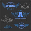 Air Force shields and labels with wings