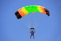 Air force soldier skydiving at Desert festival in Jaisalmer, Ind