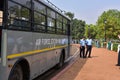 Air Force Soldiers bus and soldiers at India Gate, New Delhi, India