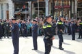 Air force soldiers and police officers during the Prince day Parade in The Hague