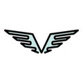Air force wings icon color outline vector Royalty Free Stock Photo