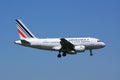 Air France Airbus A318 during landing Royalty Free Stock Photo