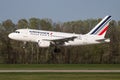 Air France Airbus A318 F-GUGA passenger plane arrival and landing at Budapest Airport