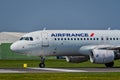 Air France Airbus A320 taxiing for departure. Close front view