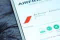 Air france airlines mobile app Royalty Free Stock Photo