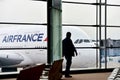 Air France A380 airplane on Charles de Gaulle International Airport Royalty Free Stock Photo