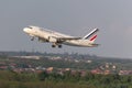 Air france airplane starting at budapest airport hungary