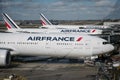 Air France airplanes at Charles de Gaulle airport in Paris, Fran