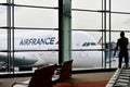 Air France airplanes are seen on Charles de Gaulle International