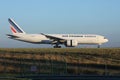 Air France Cargo landing on airport, Boeing