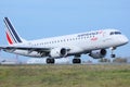 Air France HOP landing on Paris CDG Royalty Free Stock Photo