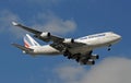 Air France jumbo jet landing Royalty Free Stock Photo