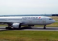 Air France plane heading to the runway to start the journey. Royalty Free Stock Photo