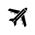 Air freight black icon concept. Air freight flat vector symbol, sign, illustration. Royalty Free Stock Photo