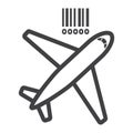 Air freight line icon, logistic and delivery