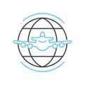 air freight line icon, outline symbol, vector illustration, concept sign