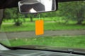 Air freshener hanging in car