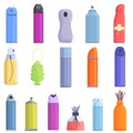 Air freshener icons set, cartoon style